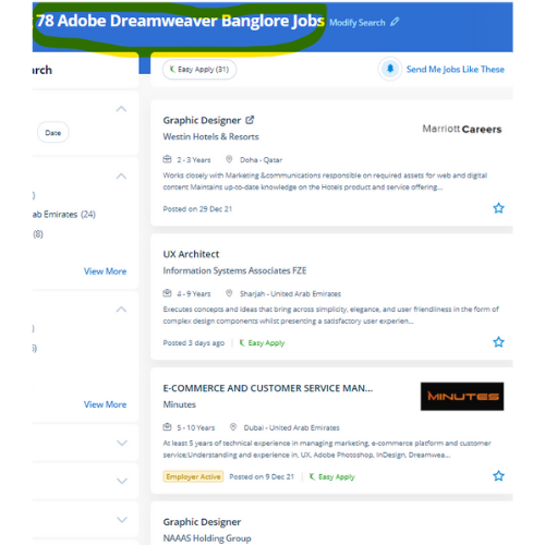 Adobe Dreamweaver internship jobs in Erode