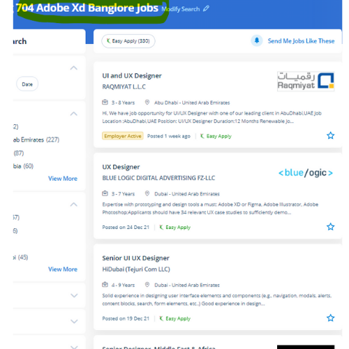 Adobe XD internship jobs in Erode