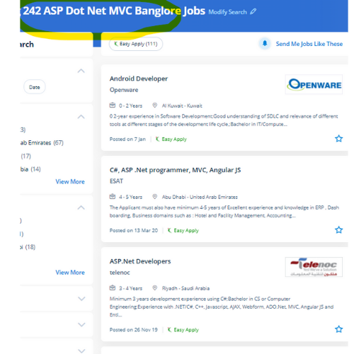 ASP.NET MVC internship jobs in Hyderabad