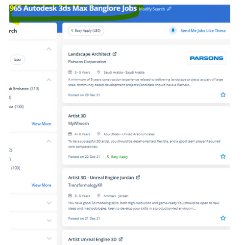 Autodesk 3Ds Max internship jobs in Erode