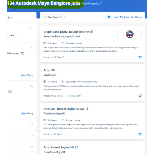 Autodesk Maya internship jobs in Erode