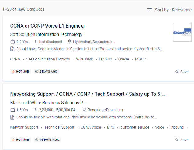 CCNP internship jobs in Erode