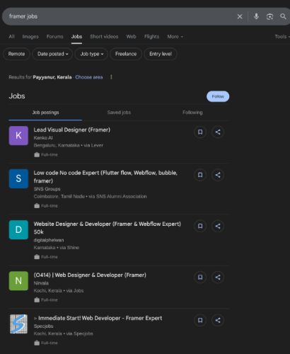 Framer internship jobs in Pune
