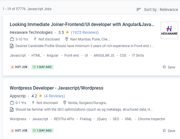 JavaScript internship jobs in Vijayawada