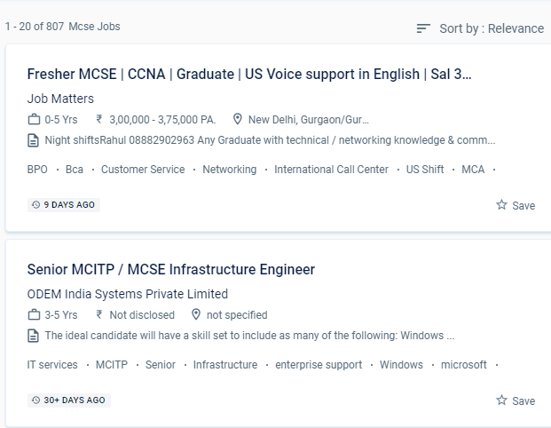 MCSE internship jobs in Vijayawada