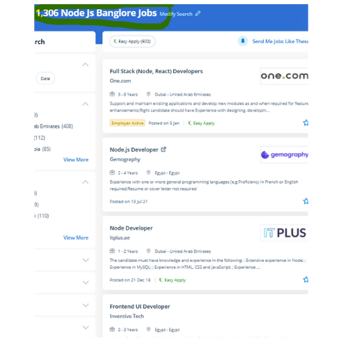 Node JS internship jobs in Vijayawada