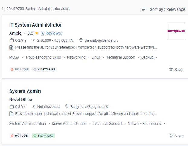 System Administration internship jobs in Indore